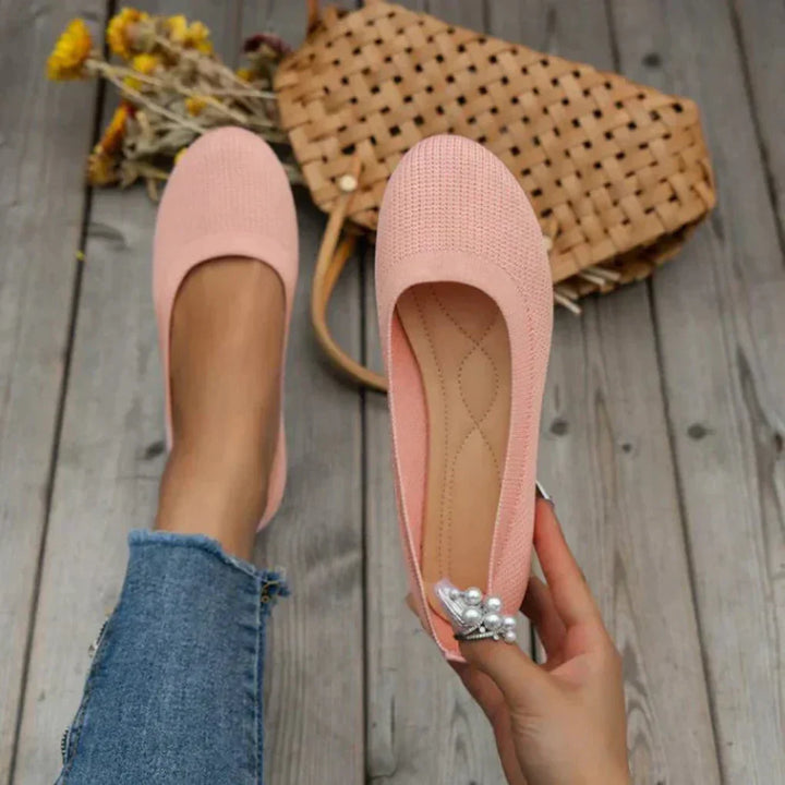 Beatrice | Women's Slip On Comfort Flats - Beige - Image 5