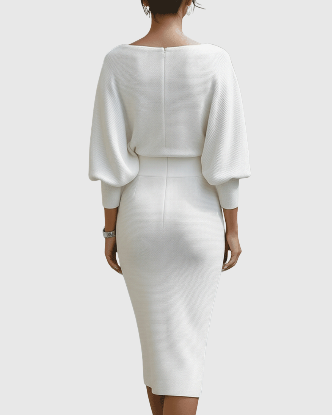 Beatrix | Women's Cowl Neck Long Sleeve Midi Dress - Navy - Image 10