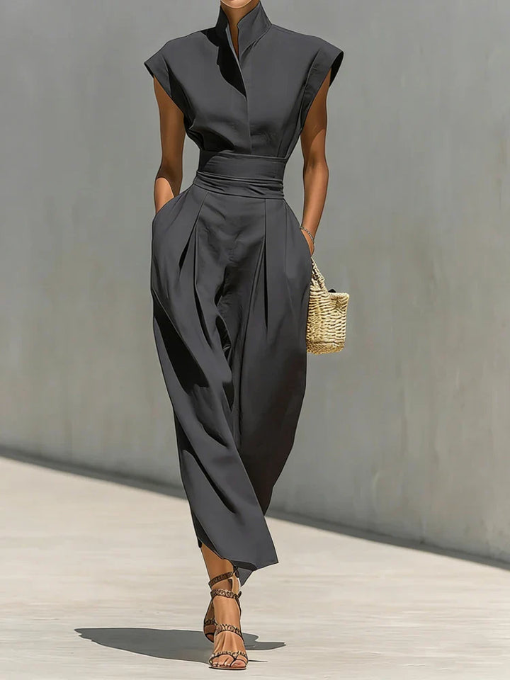 Beatrix | Women's Structured Mock Neck Midi Dress - Burgundy - Image 3