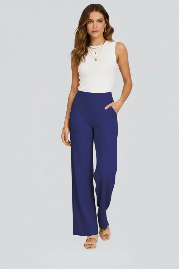 Bianca | Women's High Rise Wide Leg Trousers - Brown - Image 8