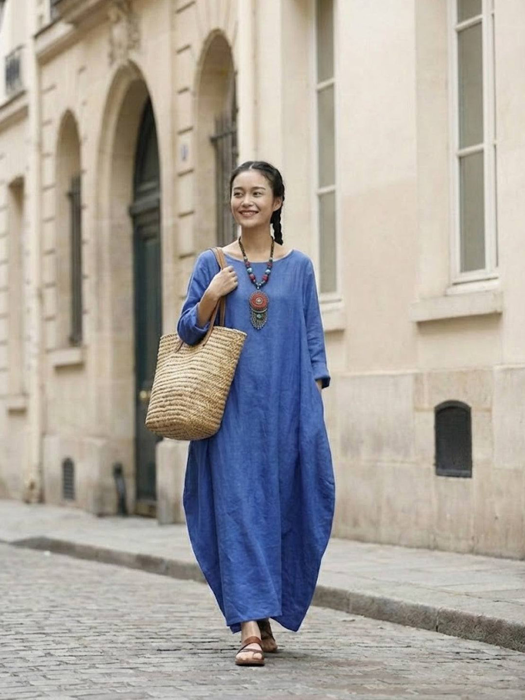 Serena | Women's Oversized Boho Maxi Dress with 3/4 Sleeves