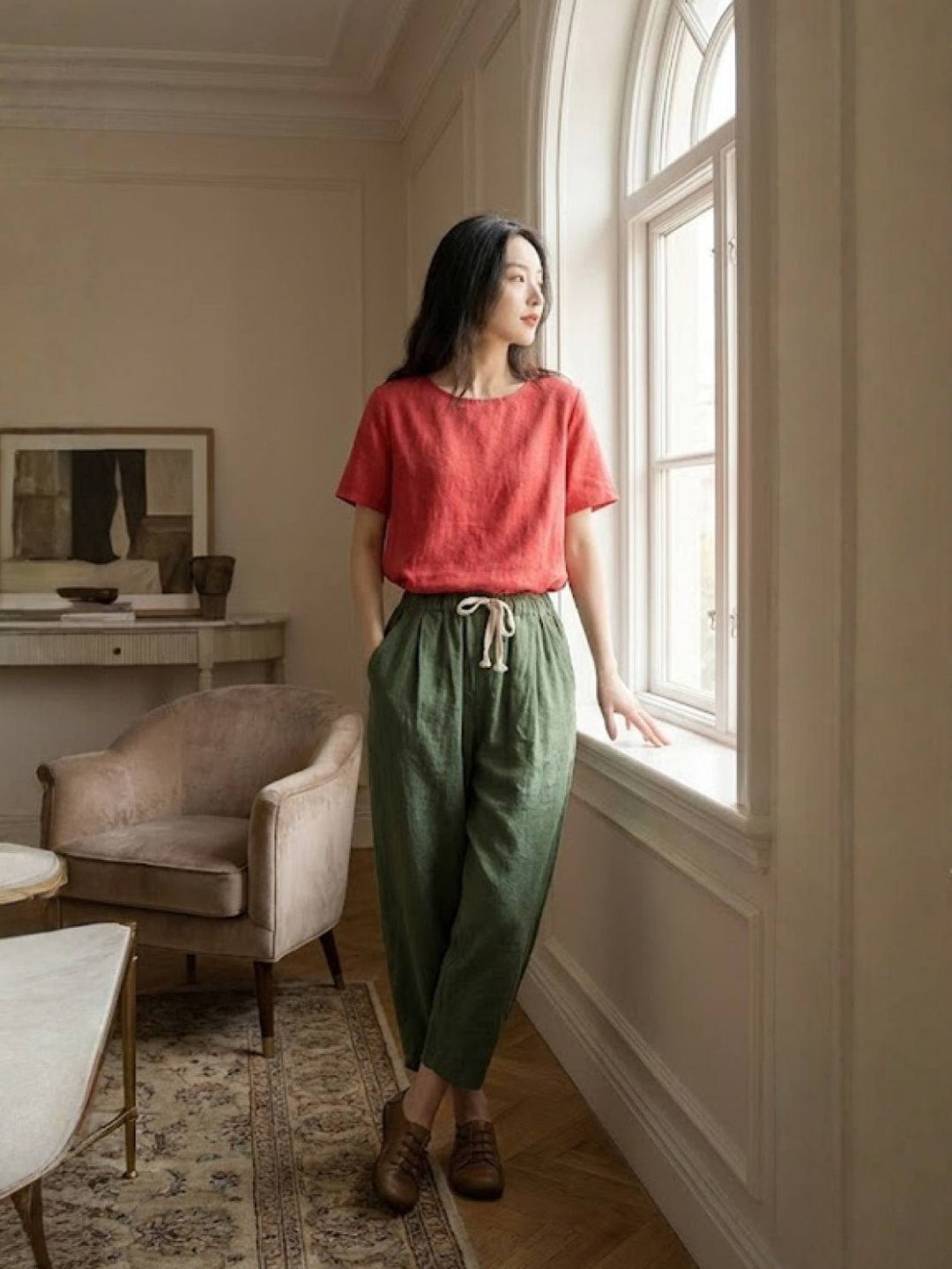 Harper | Women's Casual Drawstring Straight-Leg Casual Pants
