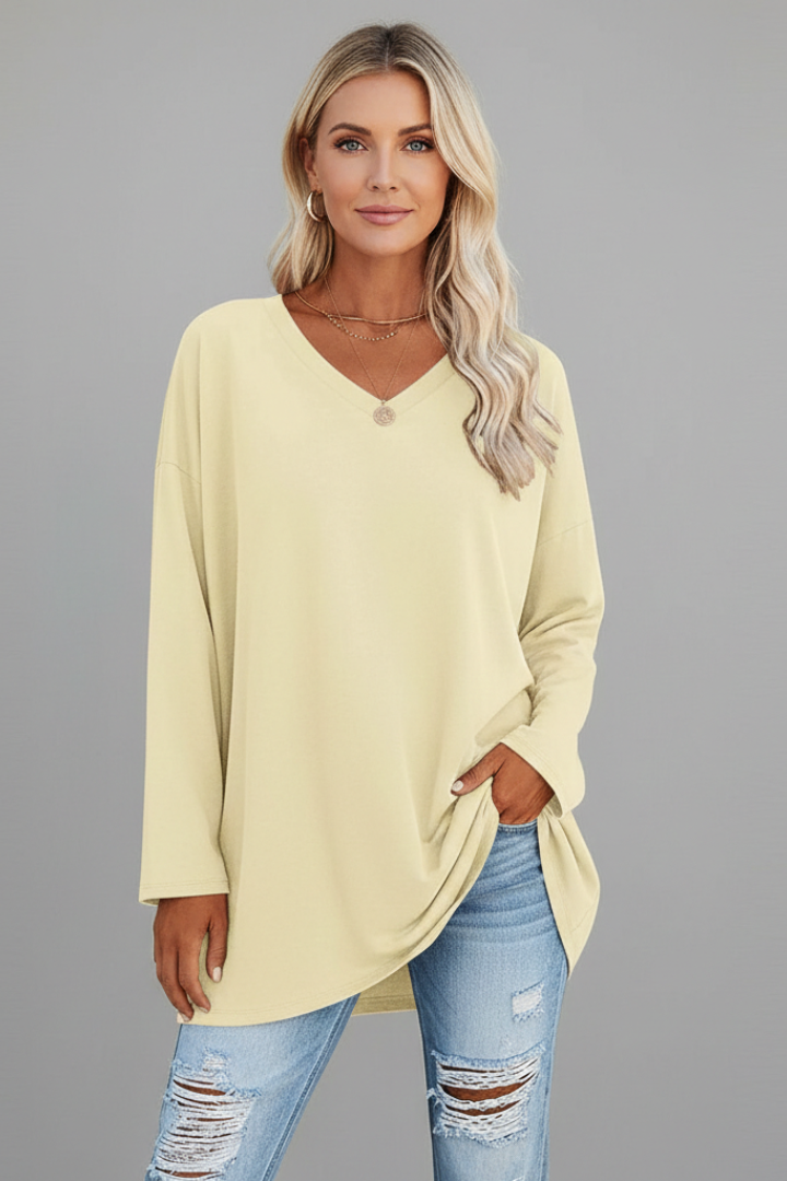 Brixton | Women's V Neck Relaxed Fit Long Sleeve Top - Black - Image 13