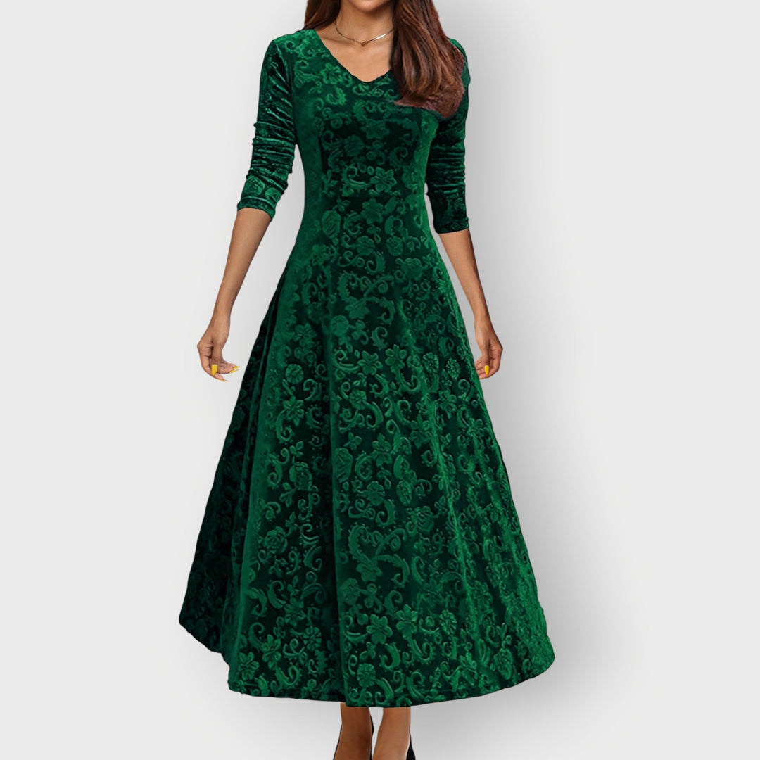 Camila™ | Vintage Velvet Midi Dress