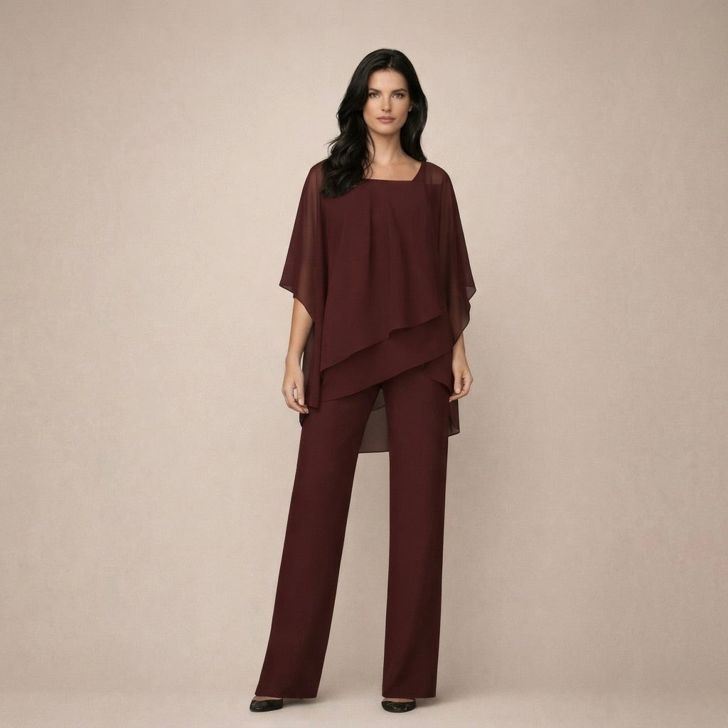 Celeste | Women's Off Shoulder Top Wide Leg Pants Set - White - Image 5