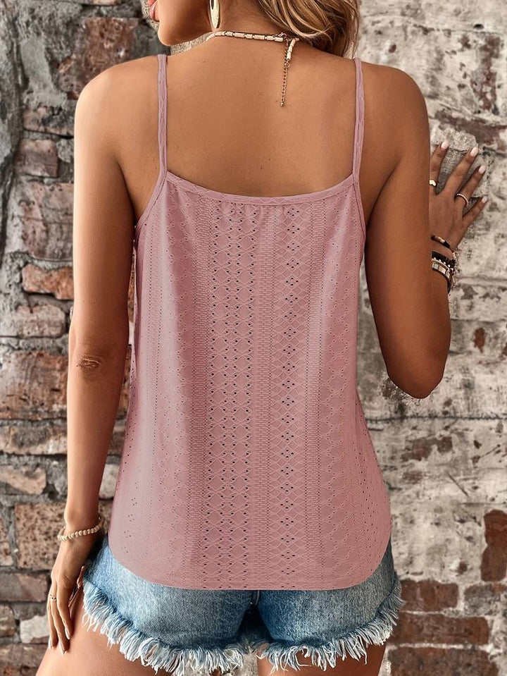 Celeste | Women's V-Neck Embroidered Camisole - White - Image 8