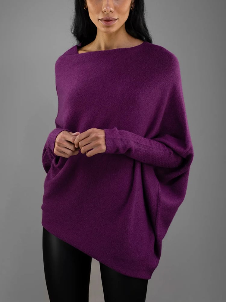 Celestina | Women's Off Shoulder Long Sleeve Sweater - Light Grey - Image 14