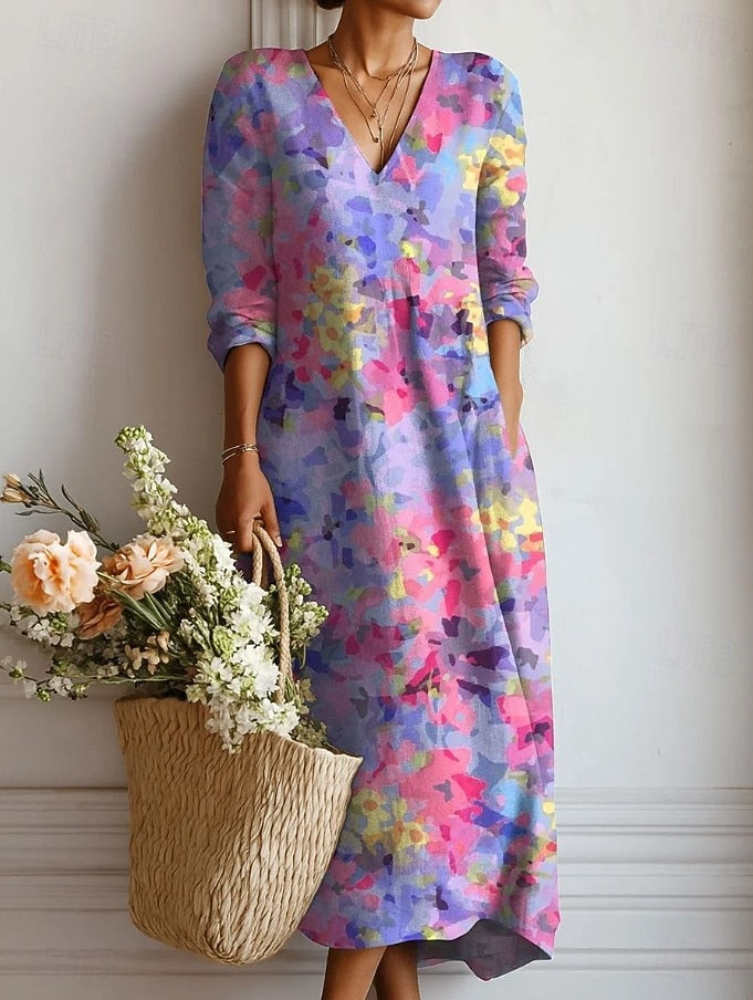 Delia | Women's V-Neck Wrap Midi Dress MAYBERRY Delia | Women's V-Neck Wrap Midi Dress MAYBERRY