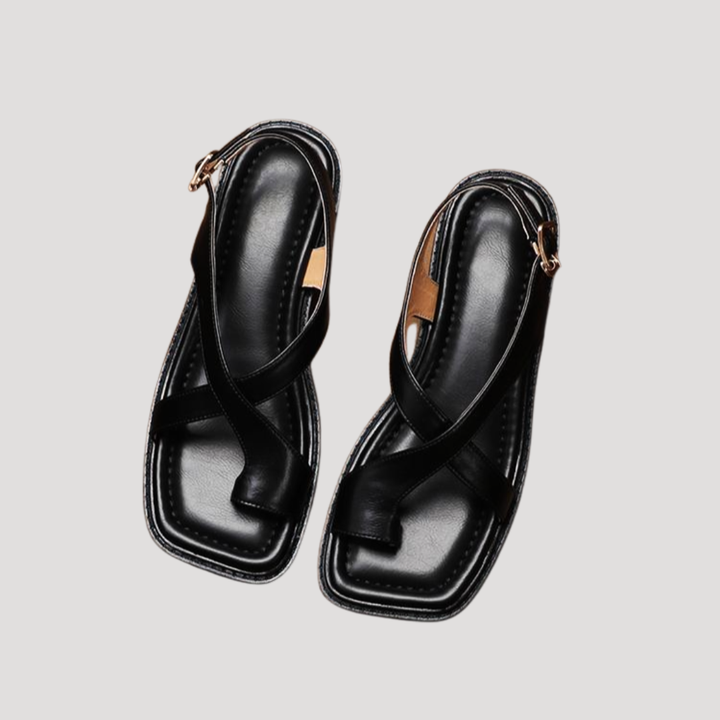 Clarimond | Women's Square Toe Loop Comfort Sandals - Brown - Image 11
