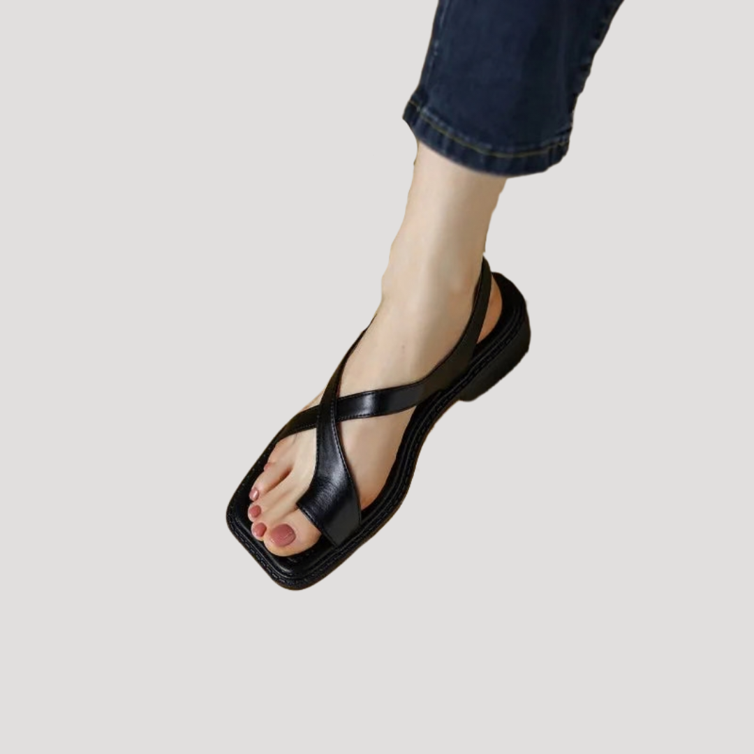 Clarimond | Women's Square Toe Loop Comfort Sandals - Brown - Image 14