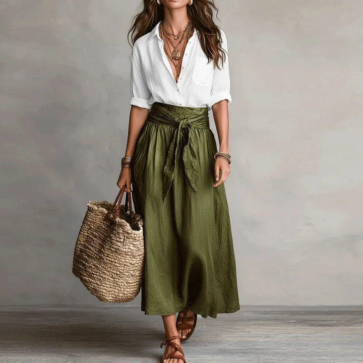 Clementine | Women's Button Down Midi Skirt Set - Image 3