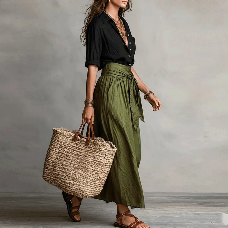Clementine | Women's Button Down Midi Skirt Set - Image 5