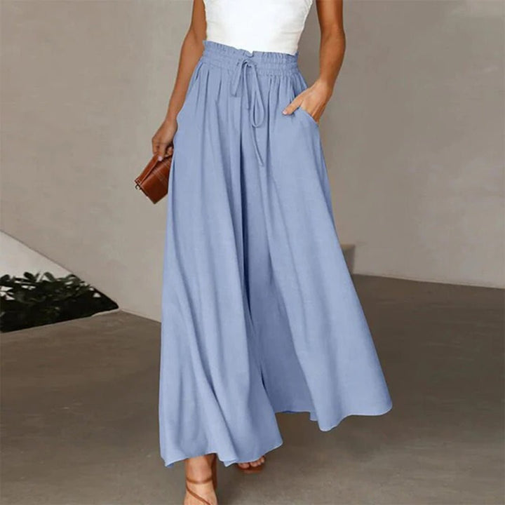 Clementine | Women's High Waisted Wide Leg Palazzo Pants - White - Image 5