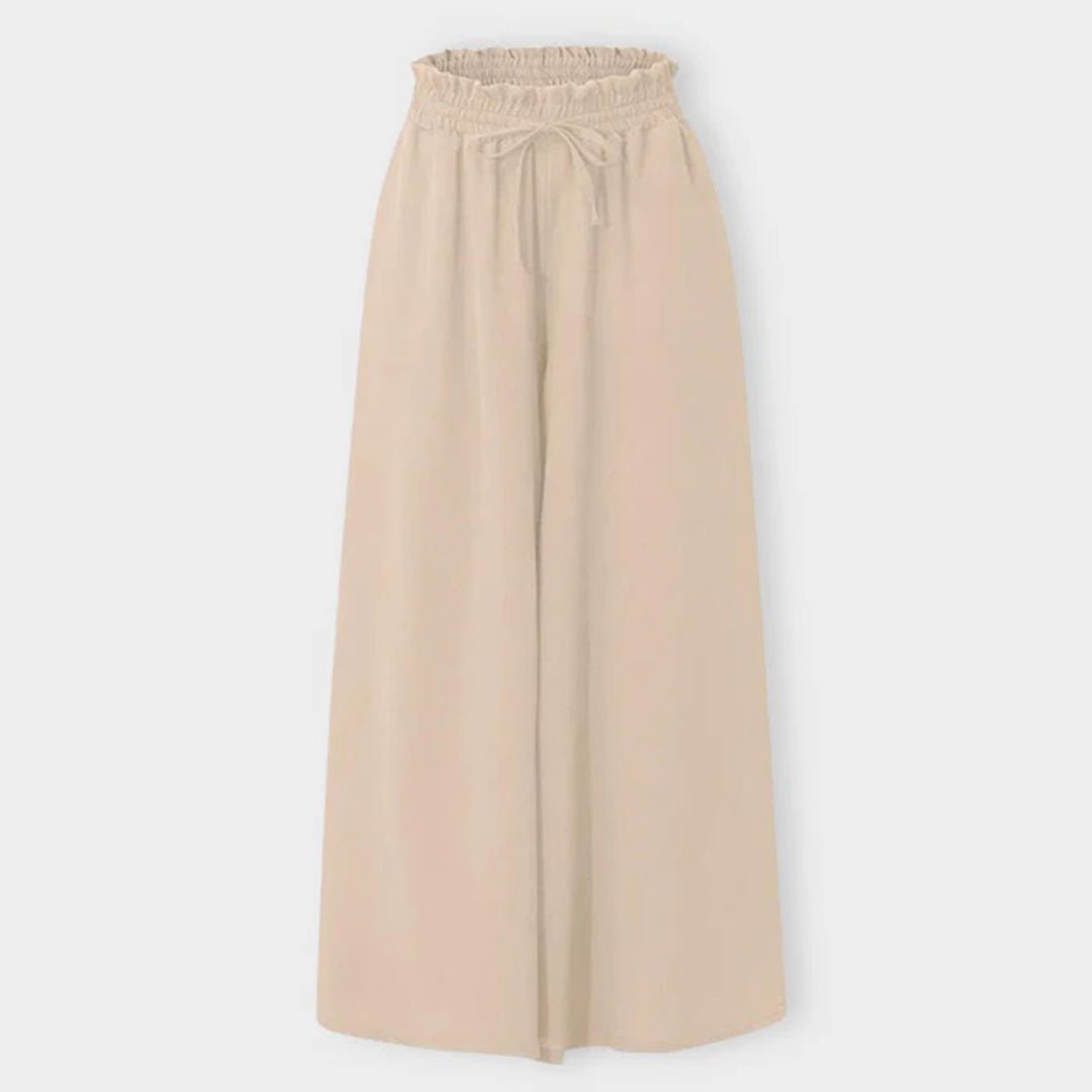 Clementine | Women's High Waisted Wide Leg Palazzo Pants - White - Image 8