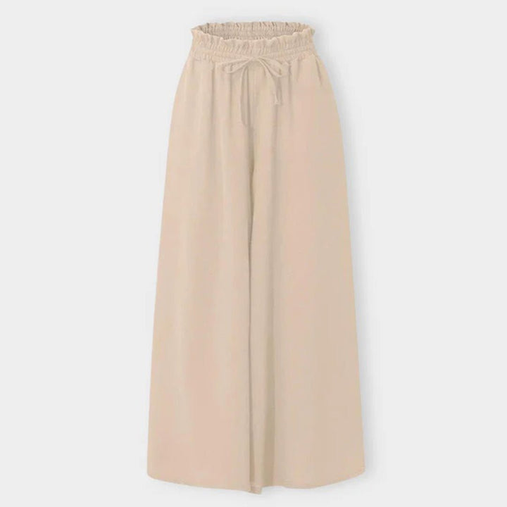 Clementine | Women's High Waisted Wide Leg Palazzo Pants - White - Image 8