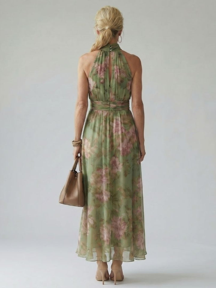 Colette | Women's Floral Halter Midi Dress - Floral - Image 4
