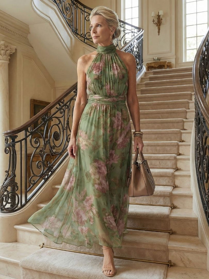 Colette | Women's Floral Halter Midi Dress - Floral - Image 6
