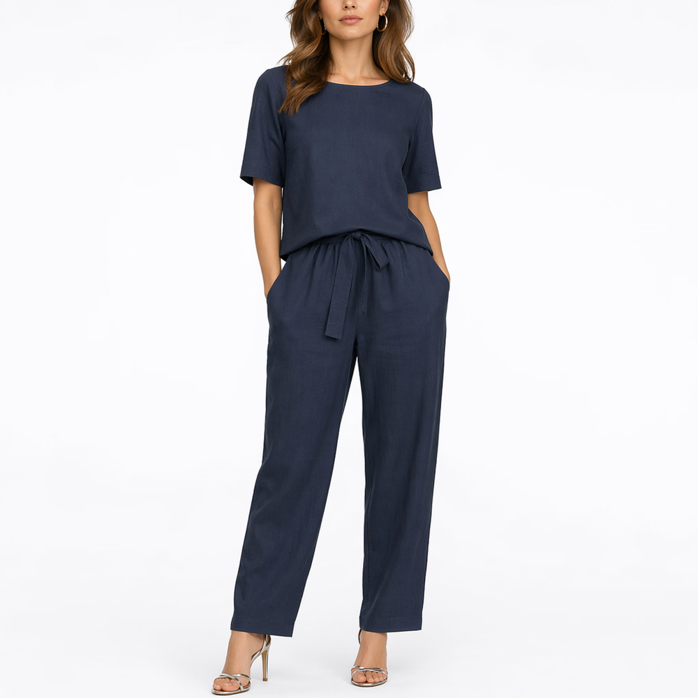Cordelia

Wait, | Women's Short Sleeve Two Piece Lounge Set - Khaki - Image 2
