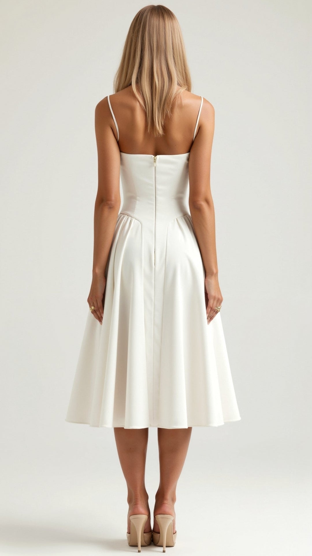 Corinne | Women's Floral Sweetheart Corset Midi Dress - Floral - Image 8
