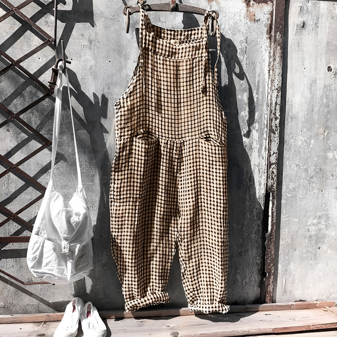 Darya | Women's Striped Bib Overalls with Pockets - Striped - Image 4