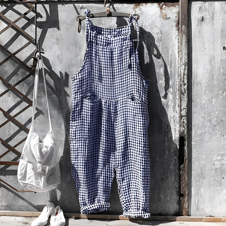 Darya | Women's Striped Bib Overalls with Pockets - Striped - Image 6