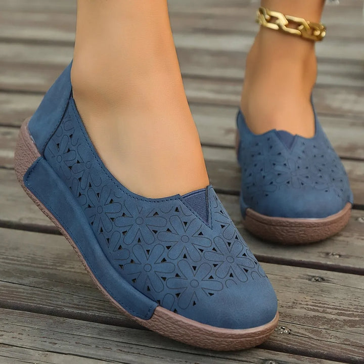 Delphine | Women's Platform Slip On Loafers - Black - Image 4