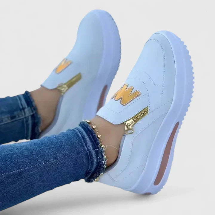 Delphine | Women's Platform Slip On Sneakers - Black - Image 2
