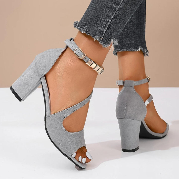 Sadie | Women's Block Heel Ankle Strap Peep Toe Dress Sandals