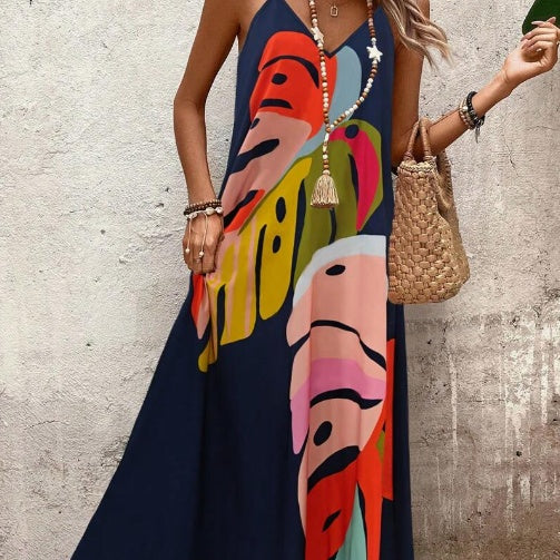 Jane™ | Women’s Vibrant Leaf Print Maxi Dress