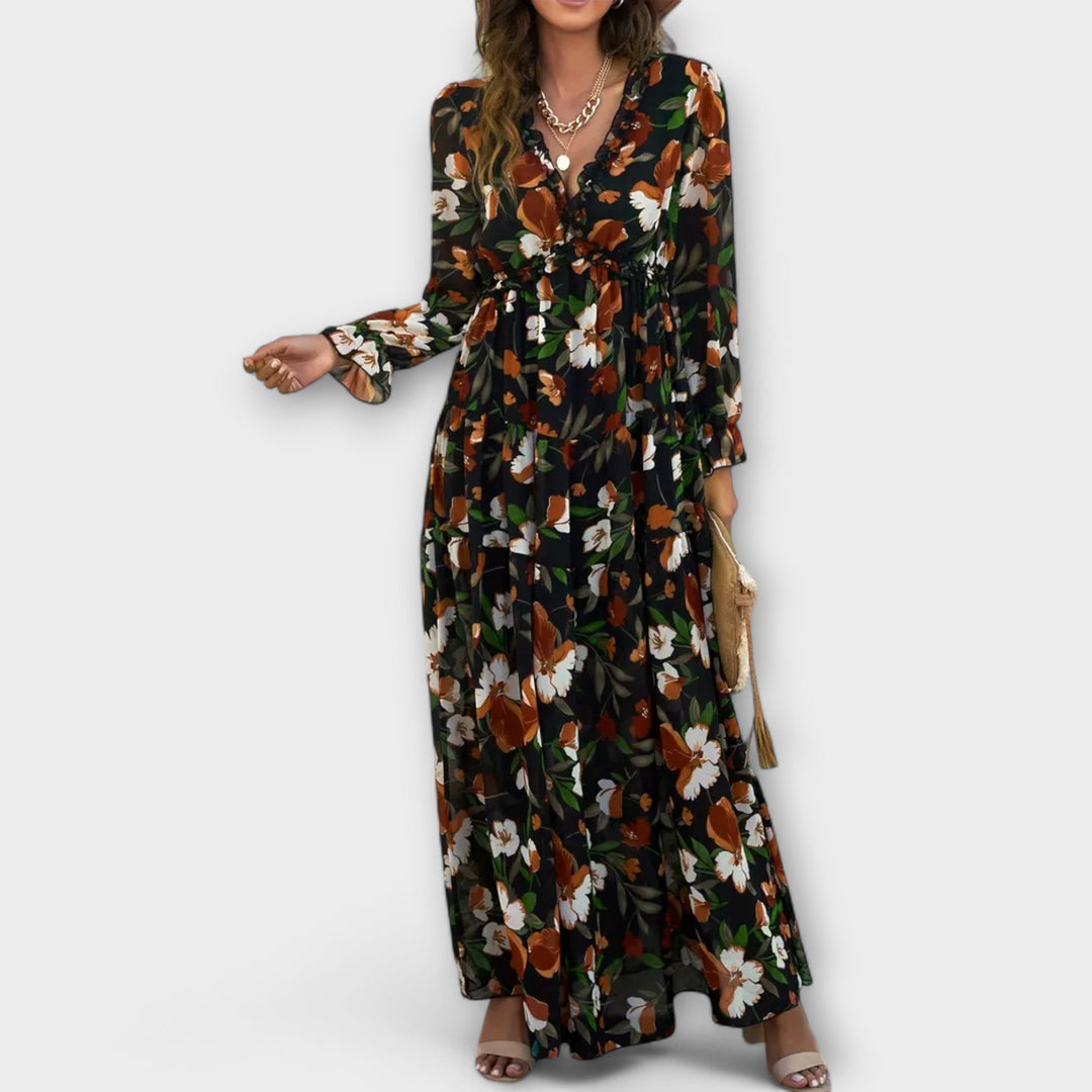 Wilma™ | Floral V-Neck Maxi Dress