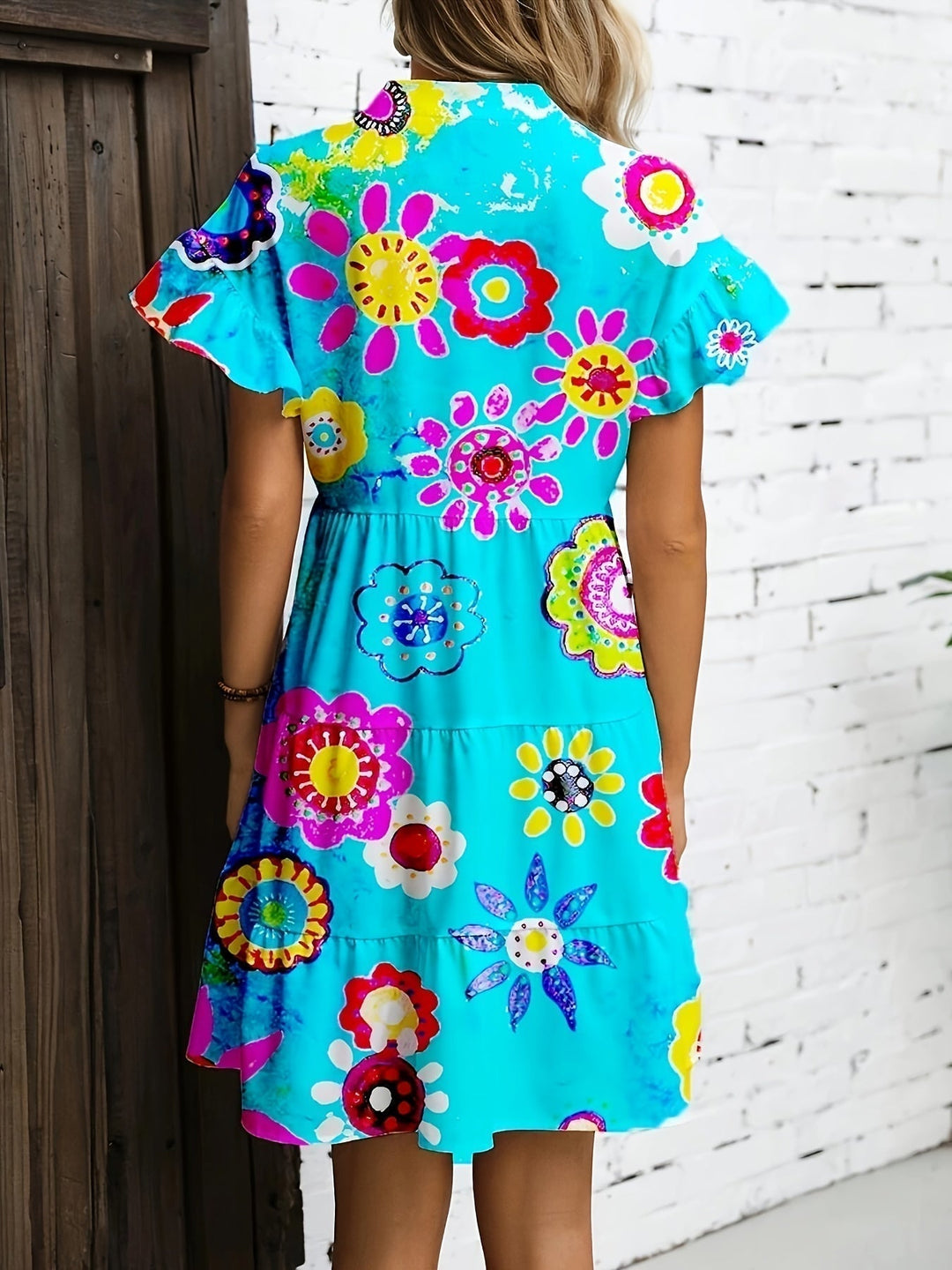 Daphne | Women's Floral Flowy Draped Maxi Dress