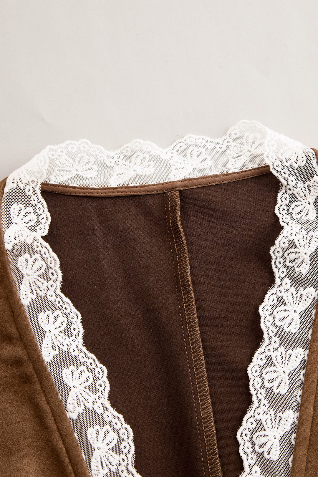 Elowen | Women's Western Lace Long Sleeve Blouse - Brown - Image 6