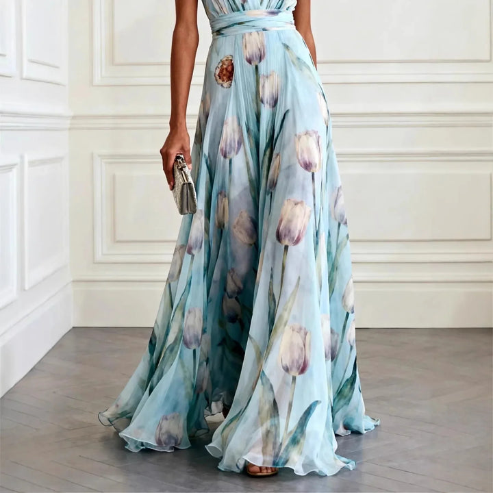 Evelina | Women's V-Neck Floral Maxi Dress - Floral - Image 2