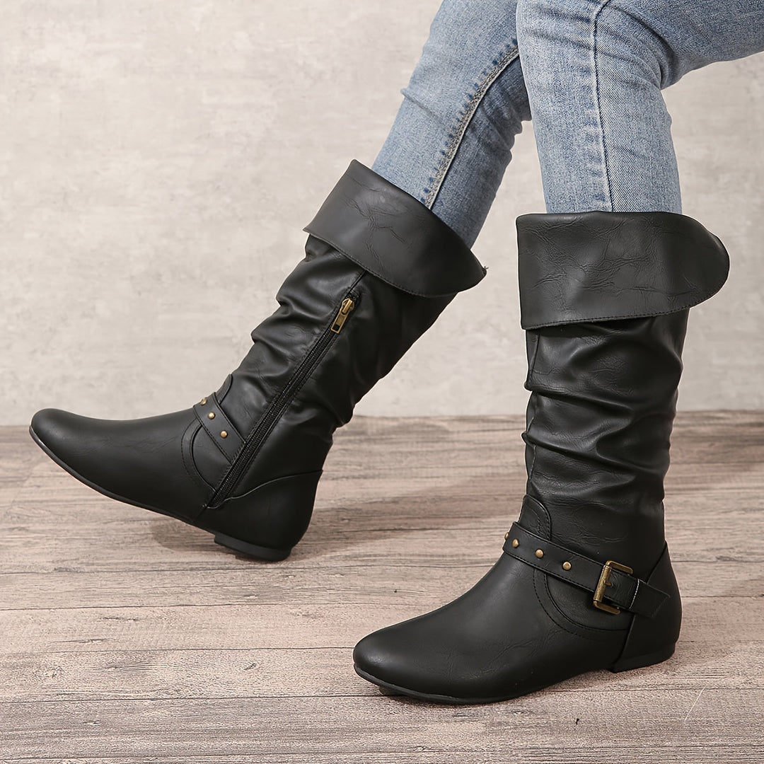 Danica™ | Women's Knee-High Boots with Side Zipper