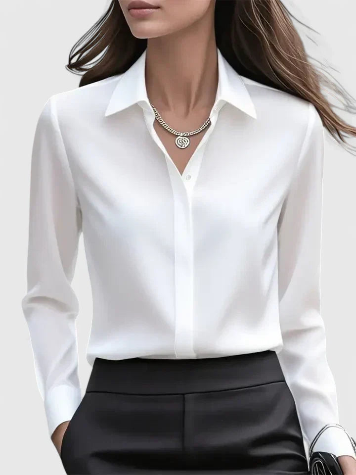 Felicity | Women's Collared Button Down Shirt - White - Image 5