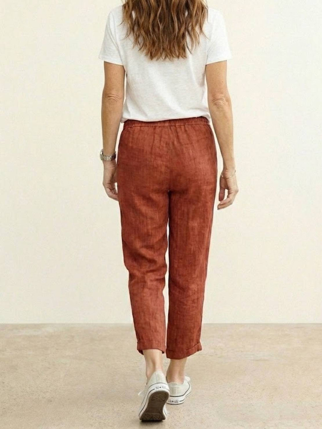 Felicity | Women's Drawstring Casual Pants - Beige - Image 10