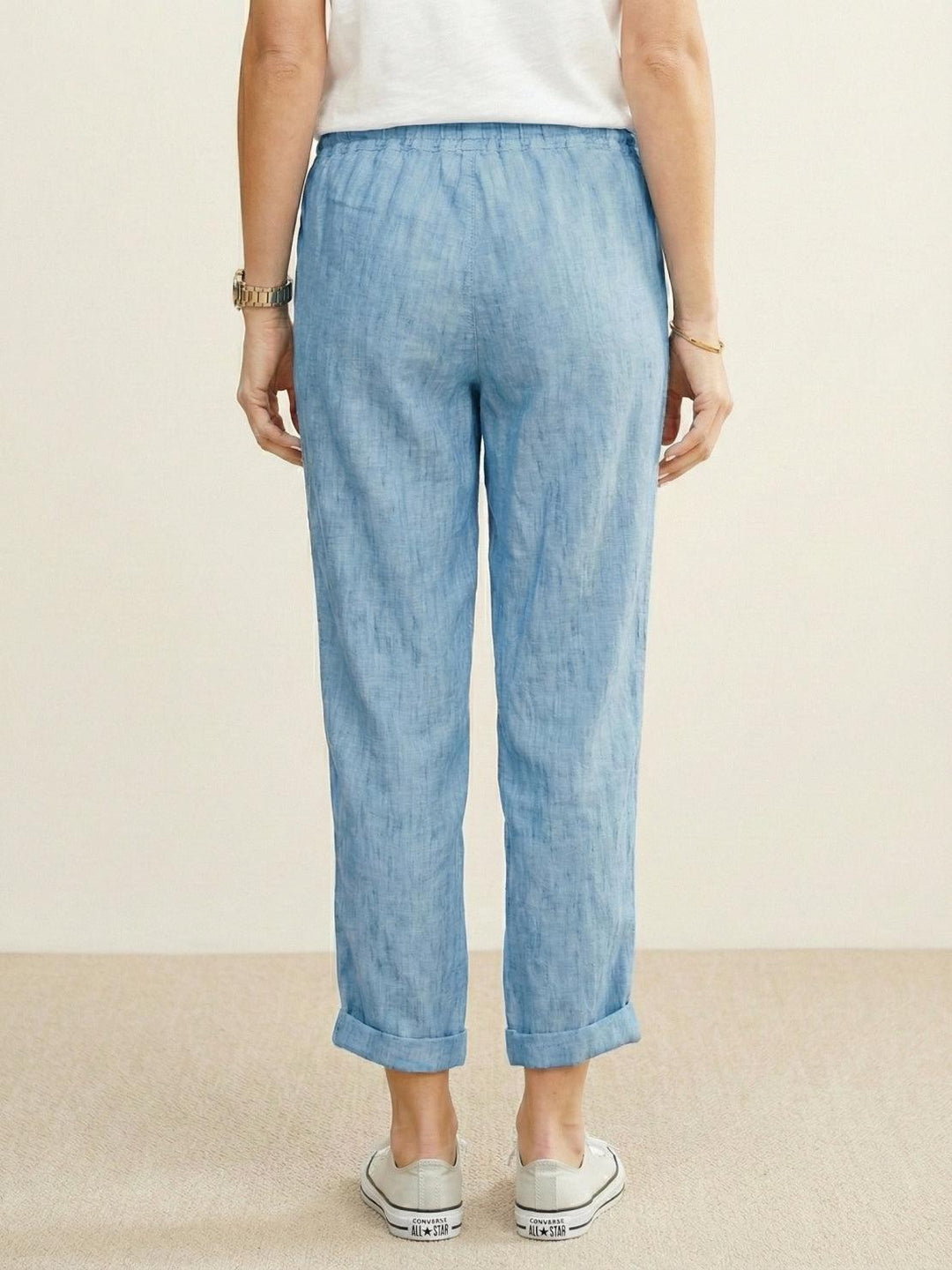 Felicity | Women's Drawstring Casual Pants - Beige - Image 23