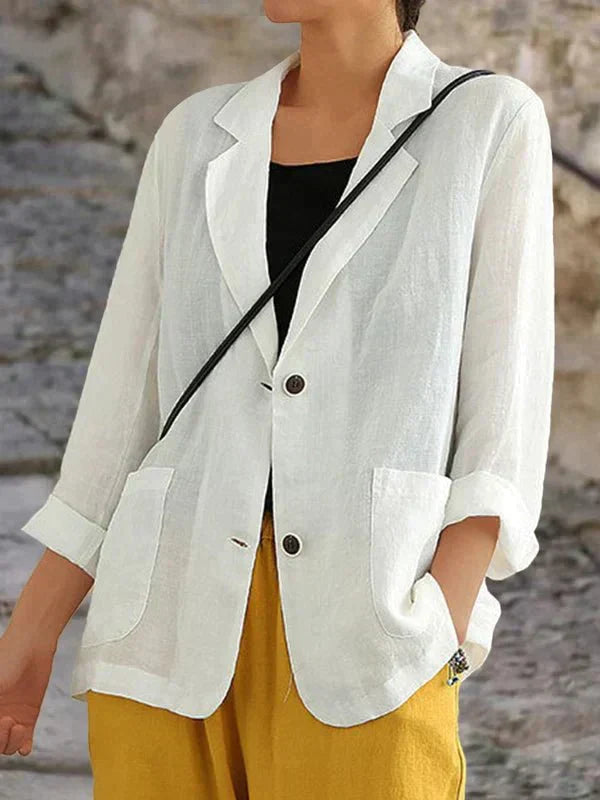 Felicity | Women's Relaxed Two Button Blazer - Black - Image 3