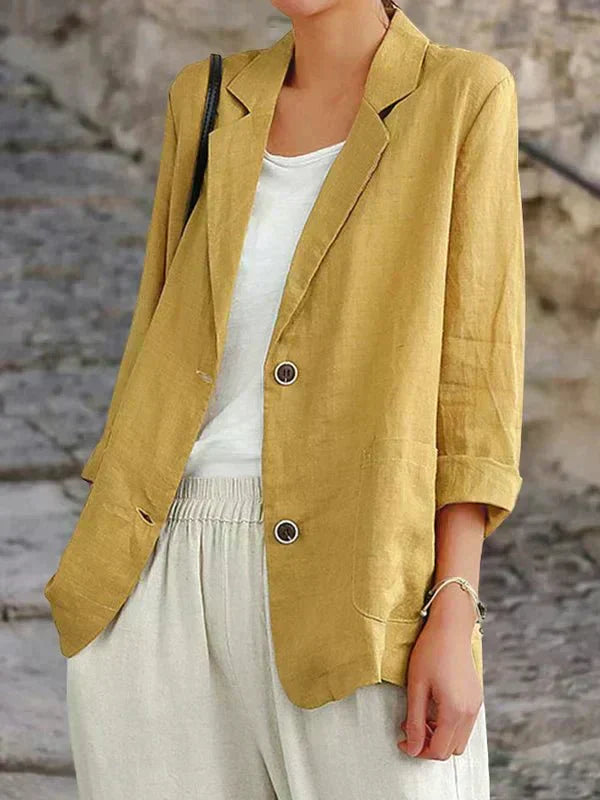 Felicity | Women's Relaxed Two Button Blazer - Black - Image 4