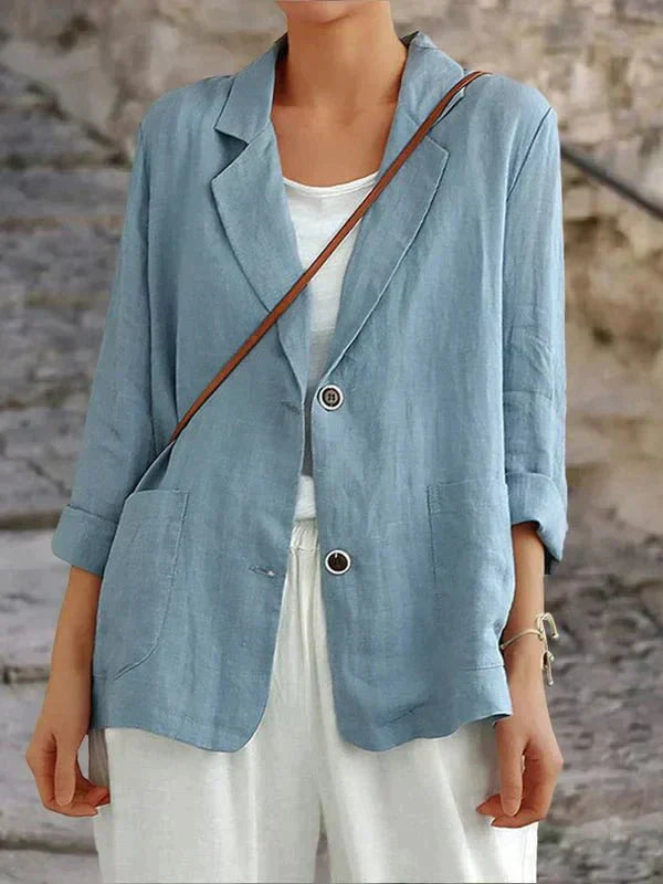 Felicity | Women's Relaxed Two Button Blazer - Black - Image 5