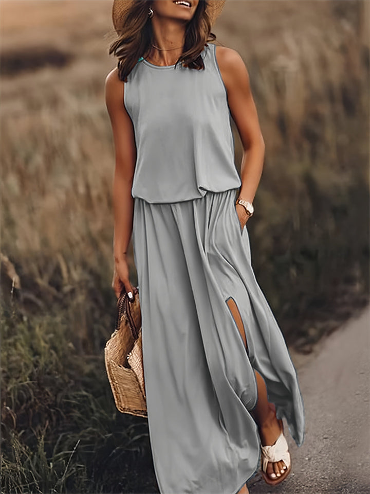 Fiona | Women's Sleeveless Blouson Maxi Dress - Yellow - Image 6