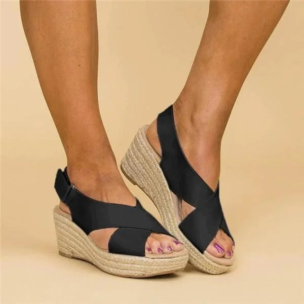 Paloma | Women's Espadrille Wedge Sandals with Cross Straps