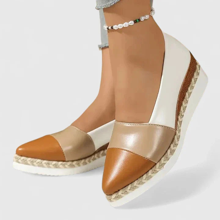 Luna | Women's Metallic Espadrille Wedge Loafers Platform Slip-On