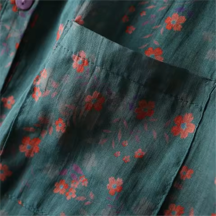 Annette™ | Floral Half-Placket Shirt