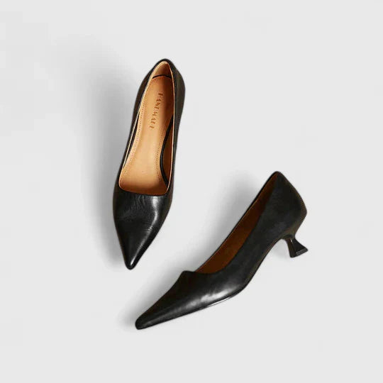 Vera | Women's Pointed Toe Slingback Kitten Heels in Burgundy