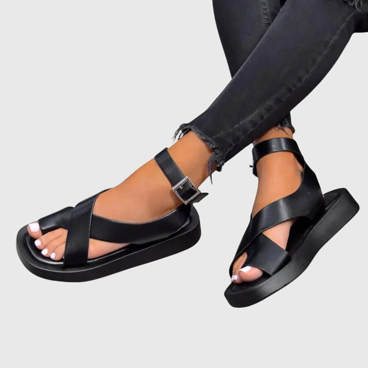 Imogen | Women's Strappy Gladiator Platform Sandals - Orange - Image 5
