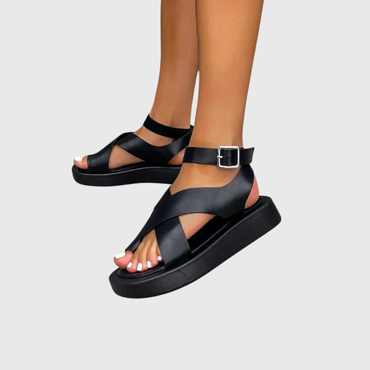Imogen | Women's Strappy Gladiator Platform Sandals - Orange - Image 7
