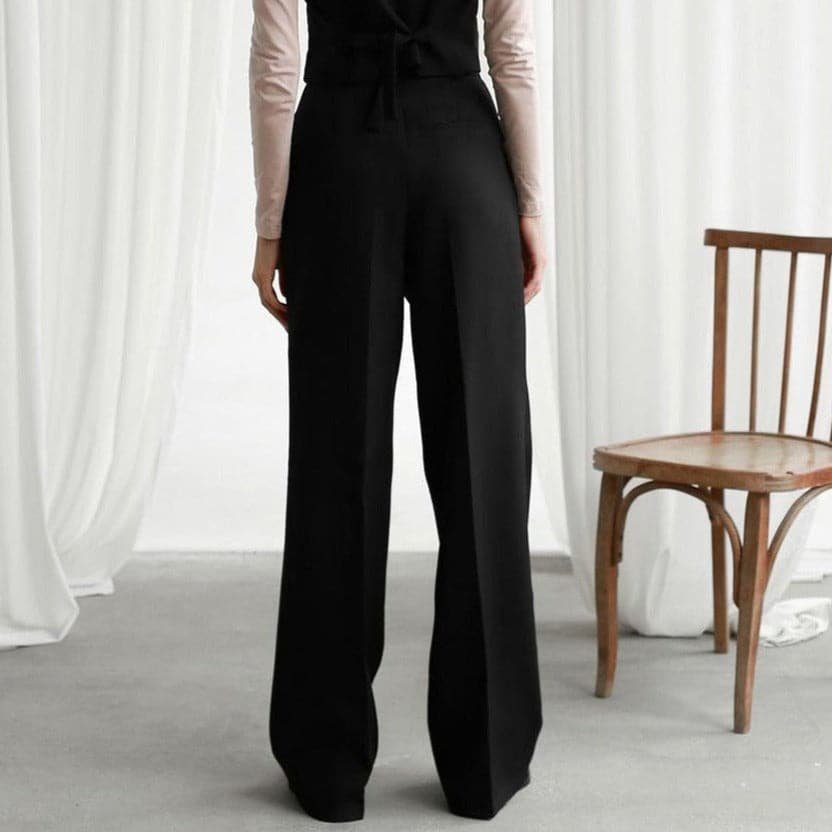 Iris | Women's High Waisted Wide Leg Pants - Green - Image 4