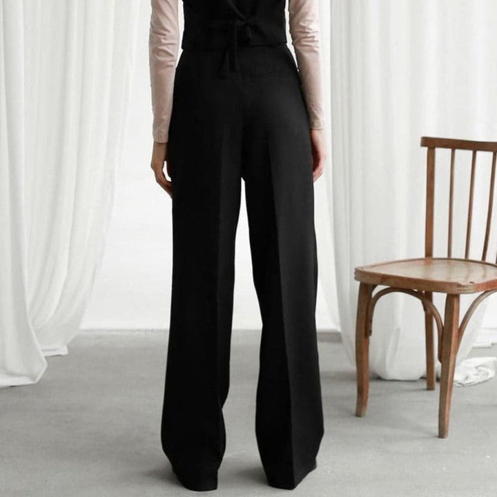 Iris | Women's High Waisted Wide Leg Pants - Green - Image 4