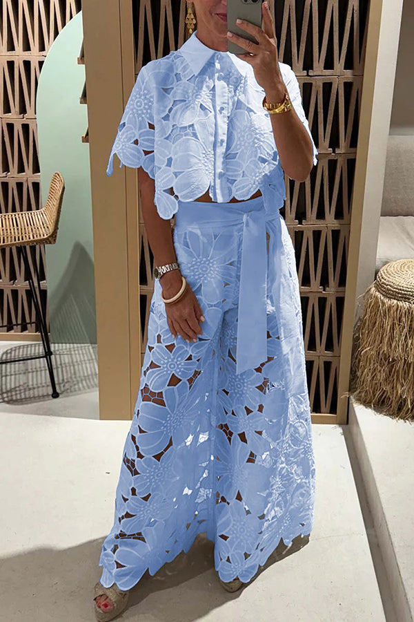 blue eyelet maxi dress Isadora